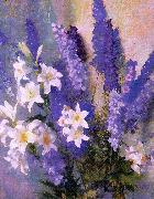 Hills, Laura Coombs Larkspur and Lilies oil